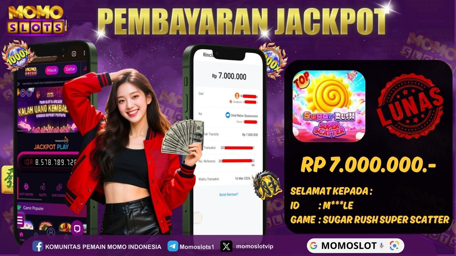 MOMOSLOTS JACKPOT SLOT SUGAR RUSH SUPER SCATTER 